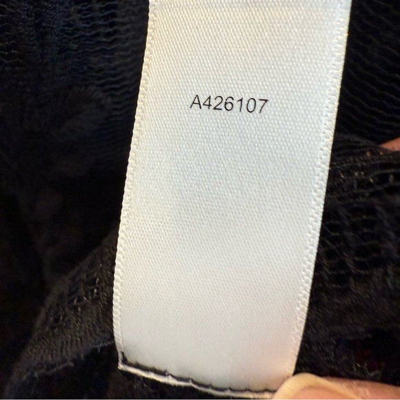 Marc Bouwer Black Sheer and Floral Lace Blouse Women’s XL - Picture 8 of 11